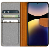 Xiaomi Redmi Note 14 Pro 5G Klapphülle im Jeanslook mit Karten- und Geldfach