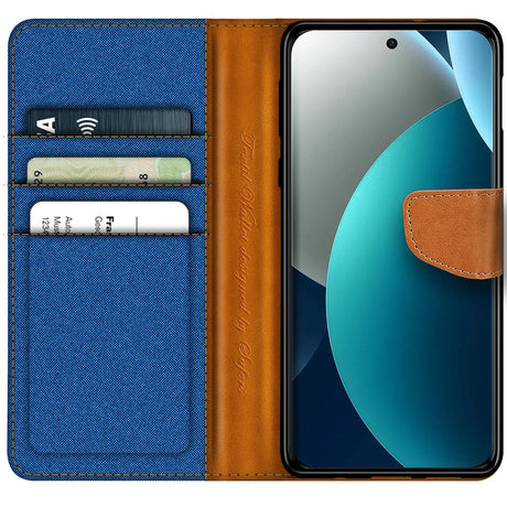 Xiaomi Redmi Note 15 Pro 4G Klapphülle im Jeanslook mit Karten- und Geldfach