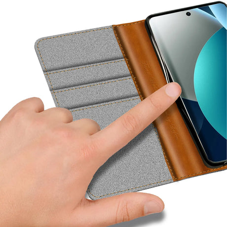 Xiaomi Redmi Note 15 Pro 4G Klapphülle im Jeanslook mit Karten- und Geldfach