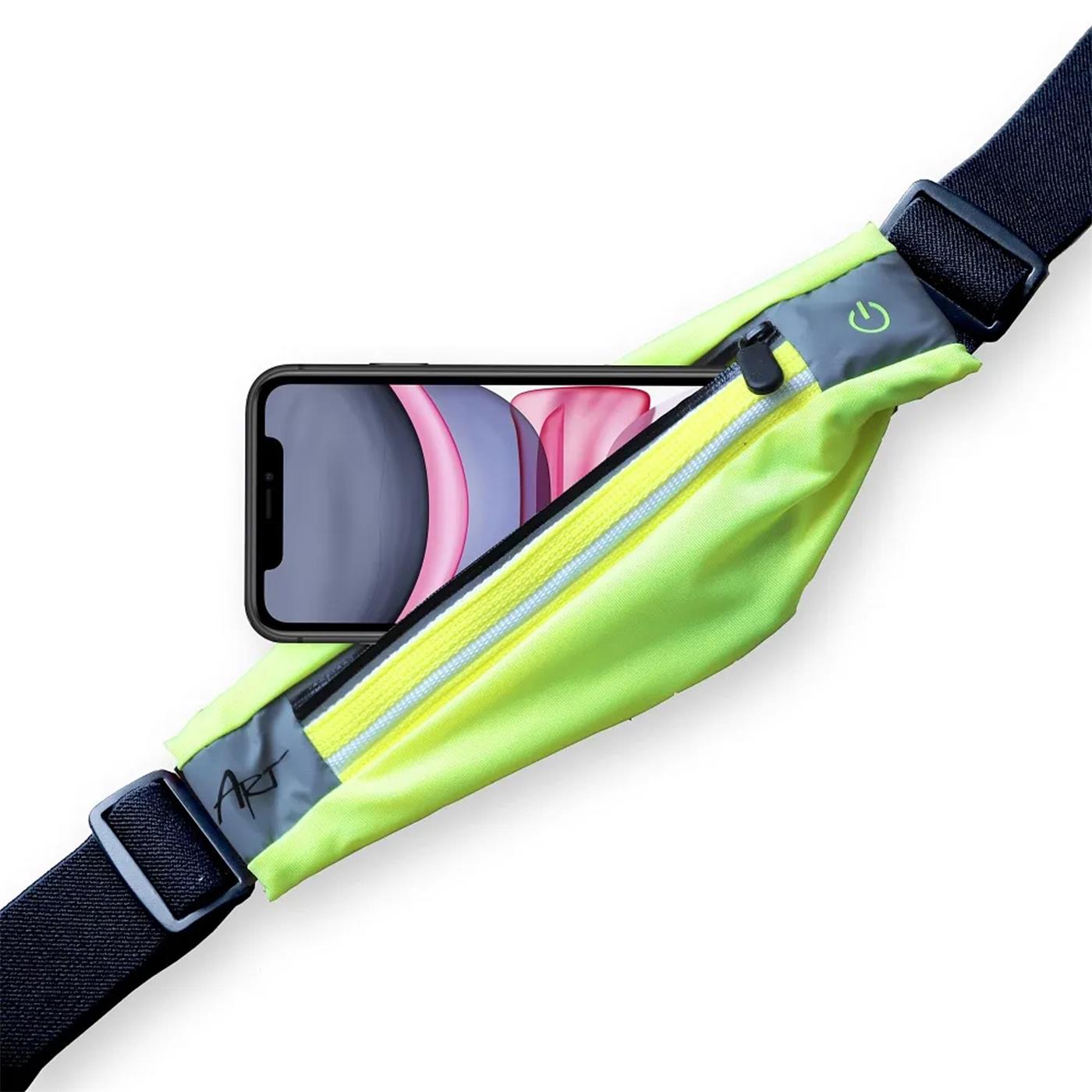 Lauf Hüftgürtel mit LED – Handyfach & Reflektor