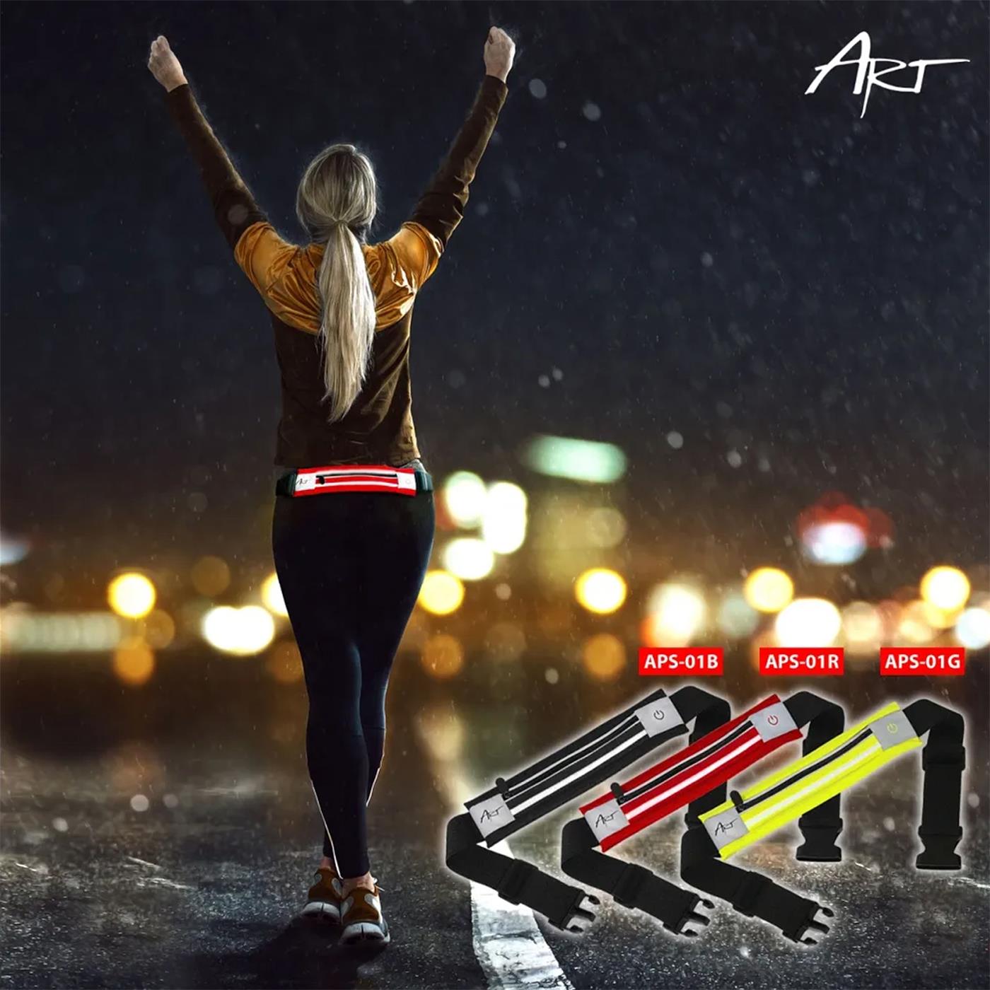 Lauf Hüftgürtel mit LED – Handyfach & Reflektor
