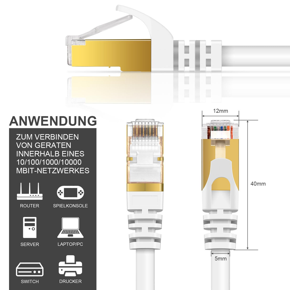Patch RUND Kabel Cat7 - PC-700A - 0.25M