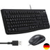 Logitech MK120 kabelgebundenes Tastatur-Maus-Set in Schwarz, deutsches Layout