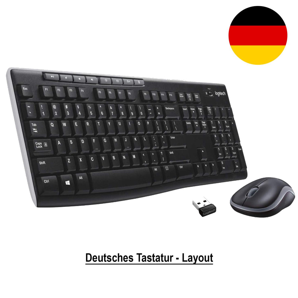 Logitech MK270 kabelloses Tastatur- und Maus-Set mit deutschem Layout