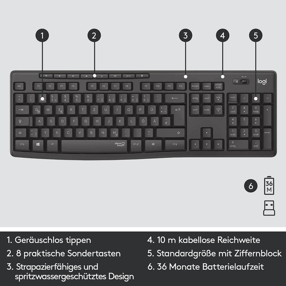 PC-Tast./Maus Set LOGITECH MK295 - Schwarz