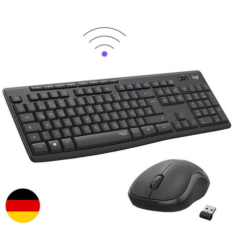 Logitech MK295 Silent Wireless Tastatur- und Maus-Set mit deutschem Layout