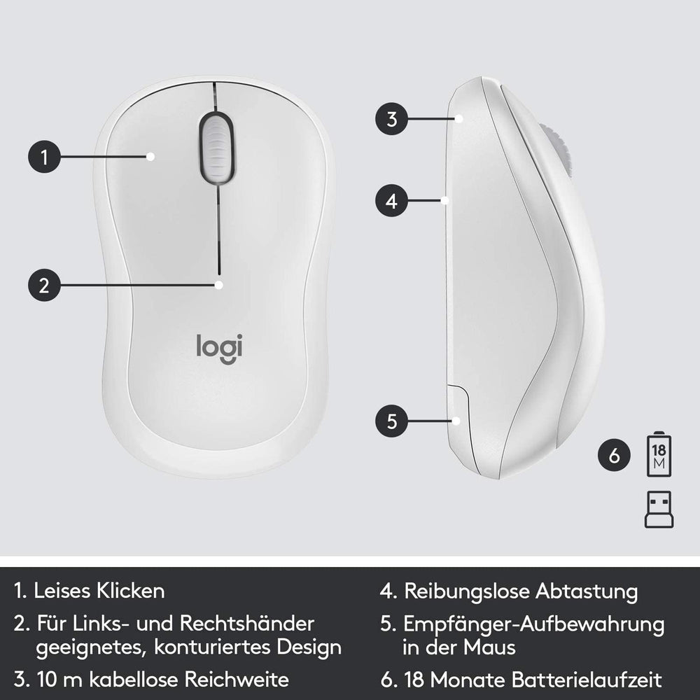 PC-Tast./Maus Set LOGITECH MK295 - Weiss