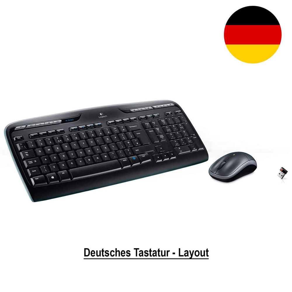 Logitech MK330 kabelloses Tastatur- und Maus-Set mit deutschem Layout