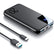 Joyroom Powerbank JR-QP190, 20.000mAh, schwarz, mit Dual-USB-Ausgängen, USB-C Anschluss, digitalem LED-Display und Schnellladefunktion.