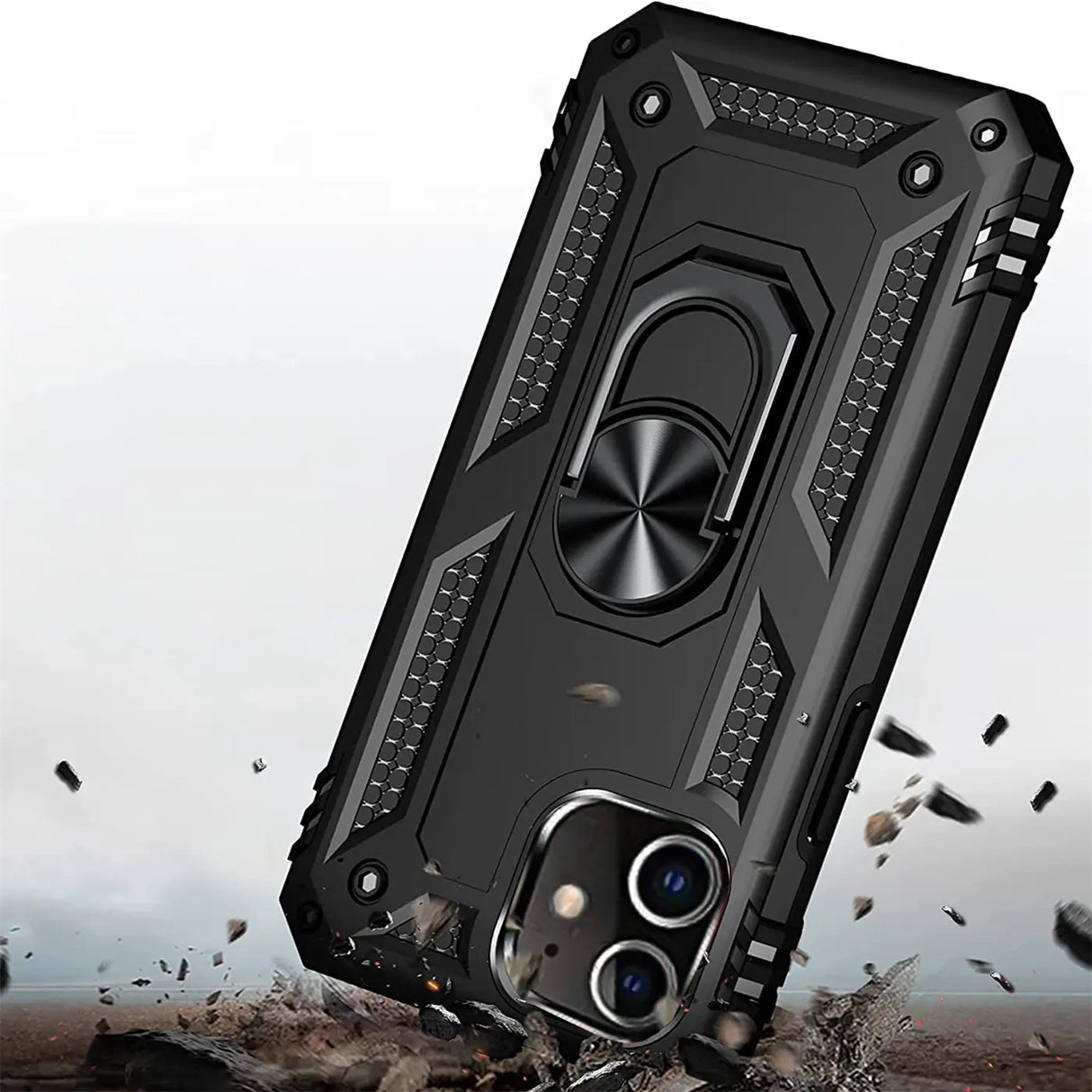 Härte getestete, stoßdämpfende Handyhülle für iPhone 12 Mini in Schwarz