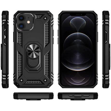 Härte getestete, stoßdämpfende Handyhülle für iPhone 12 / 12 Pro in Schwarz