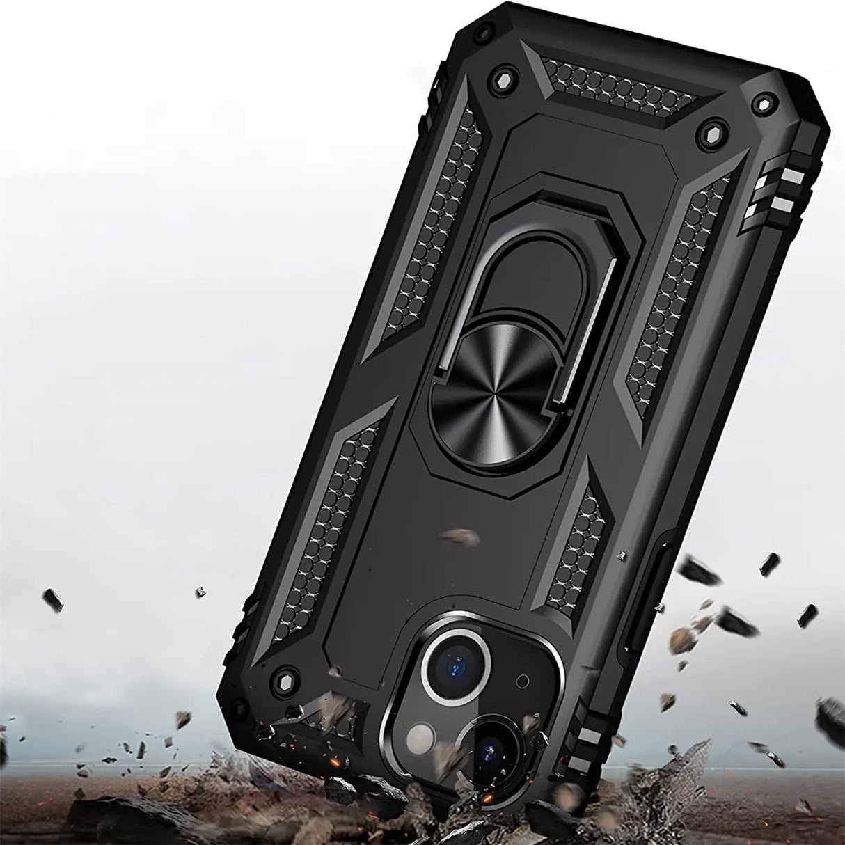 Härte getestete, stoßdämpfende Handyhülle für iPhone 13 Mini in Schwarz