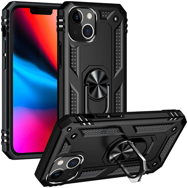 Härte getestete, stoßdämpfende Handyhülle für iPhone 13 in Schwarz