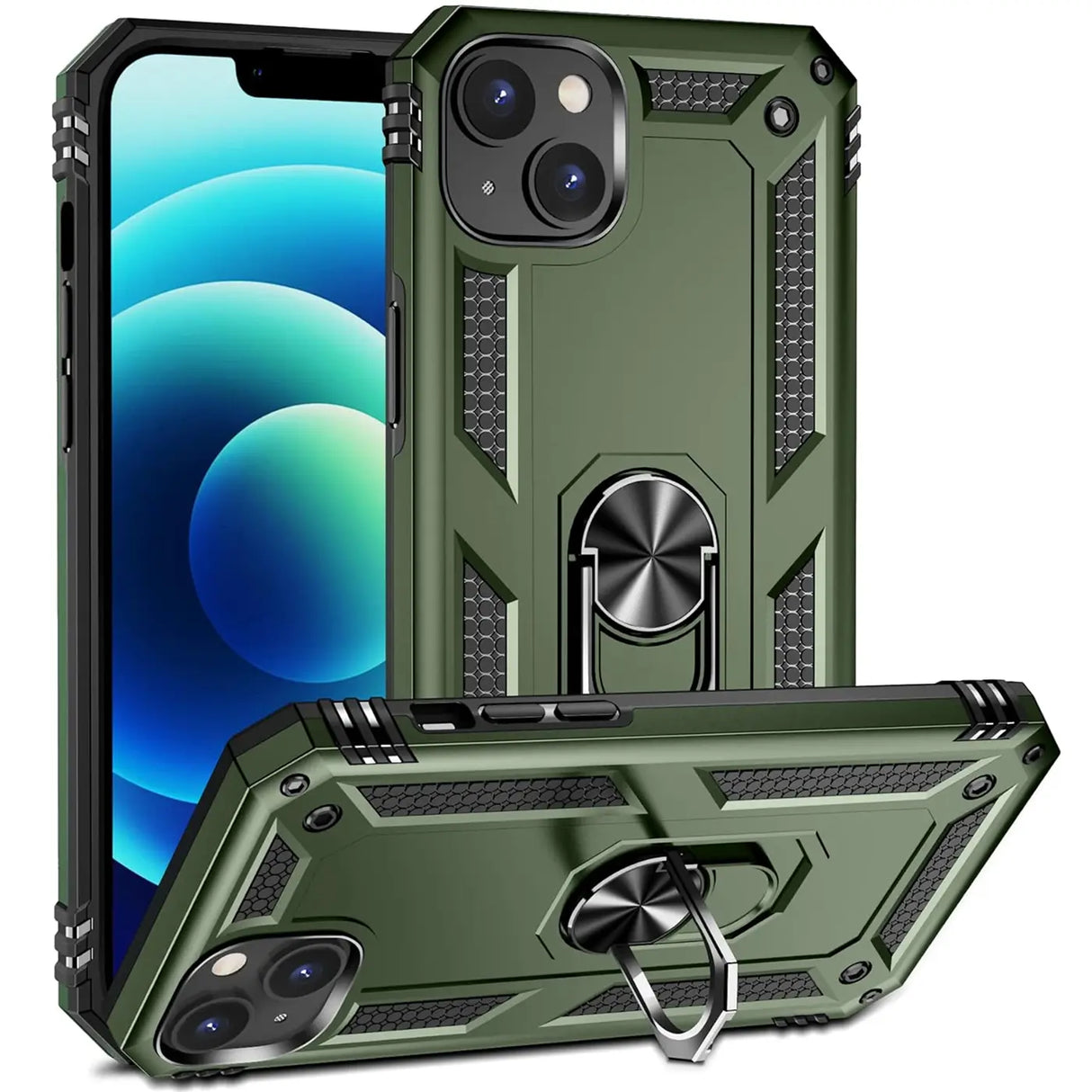 Härte getestete, stoßdämpfende Handyhülle für iPhone 15 in Grün