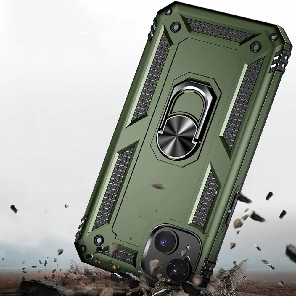 Härte getestete, stoßdämpfende Handyhülle für iPhone 15 in Grün