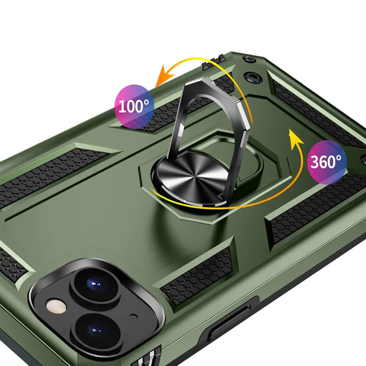 Härte getestete, stoßdämpfende Handyhülle für iPhone 15 in Grün