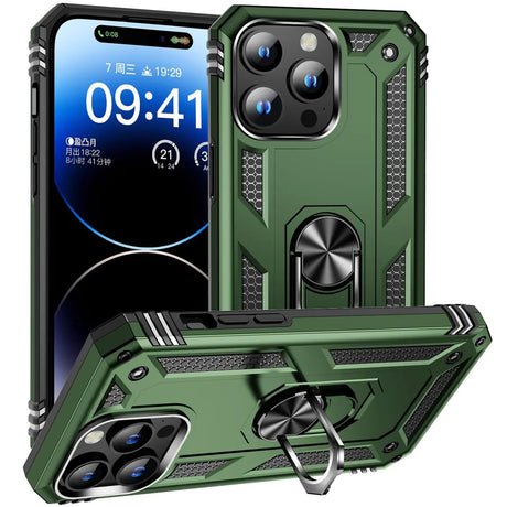 Härte getestete, stoßdämpfende Handyhülle für iPhone 15 Pro in Grün