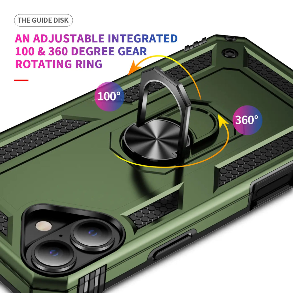 Härte getestete, stoßdämpfende Handyhülle für iPhone 16 in Grün