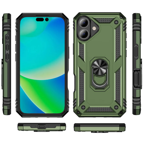 Härte getestete, stoßdämpfende Handyhülle für iPhone 16 Plus in Grün