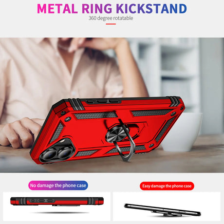 Härte getestete, stoßdämpfende Handyhülle für iPhone 16 Plus in Rot