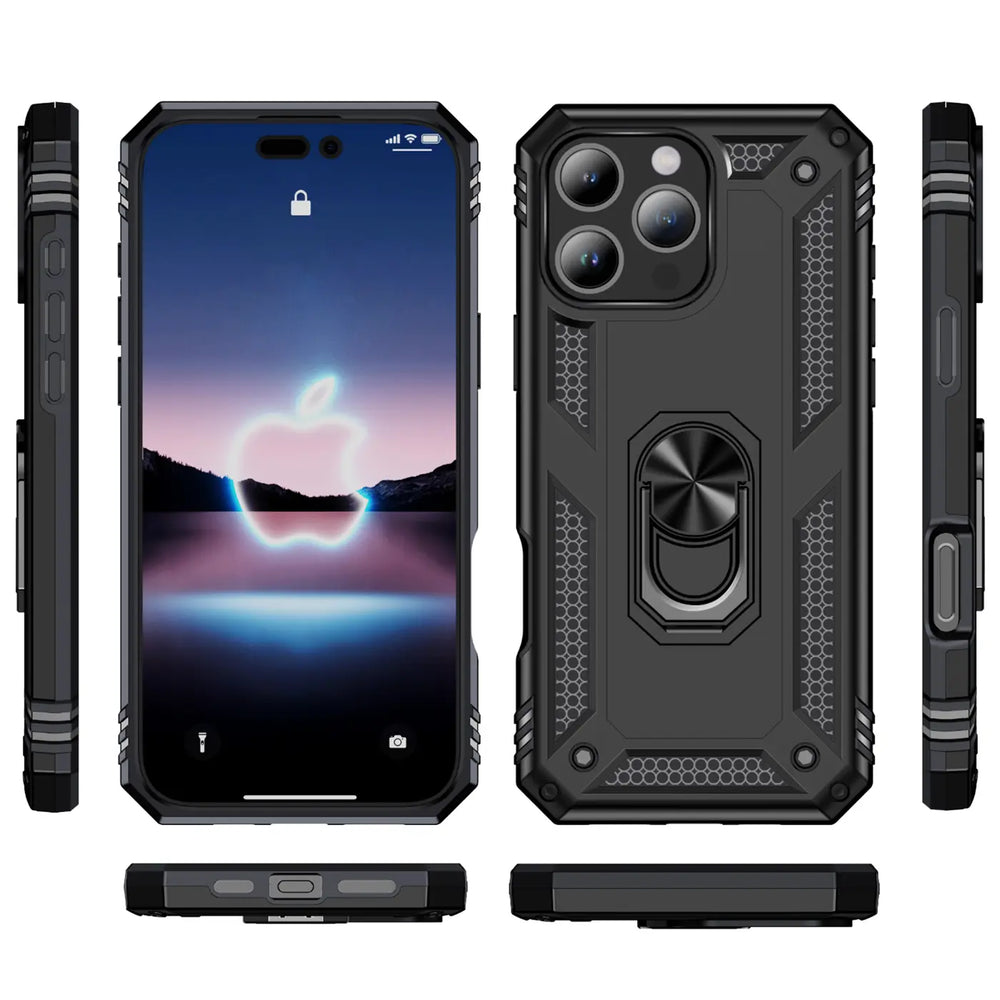 Härte getestete, stoßdämpfende Handyhülle für iPhone 16 Pro Max in Schwarz