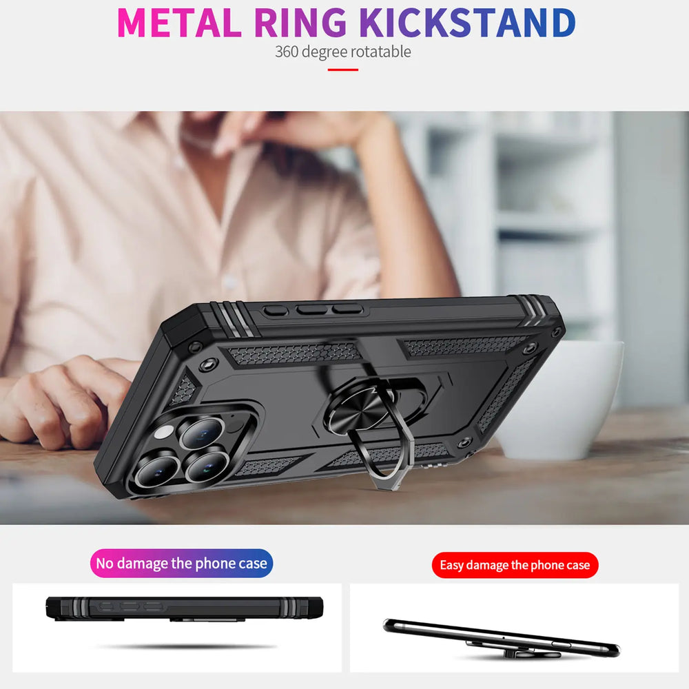 Härte getestete, stoßdämpfende Handyhülle für iPhone 16 Pro in Schwarz