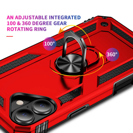 Härte getestete, stoßdämpfende Handyhülle für iPhone 16 in Rot