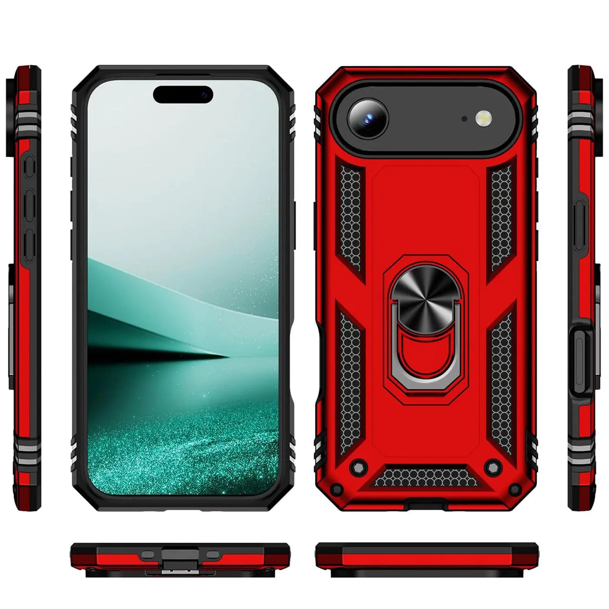 Härte getestete, stoßdämpfende Handyhülle für iPhone 17 Air in Rot