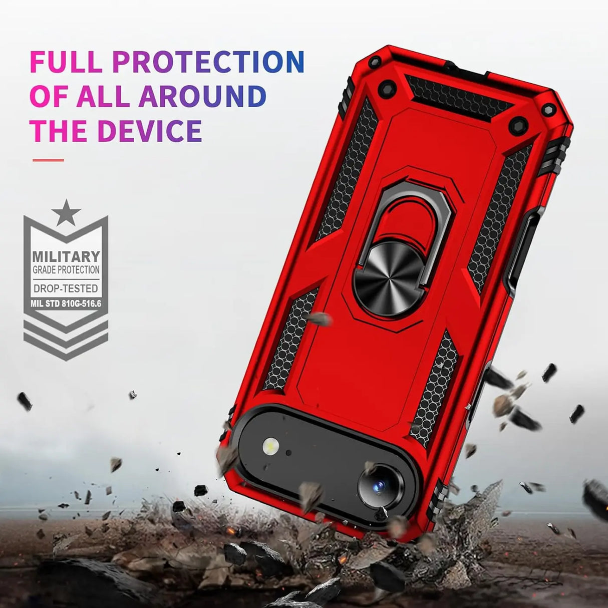 Härte getestete, stoßdämpfende Handyhülle für iPhone 17 Air in Rot