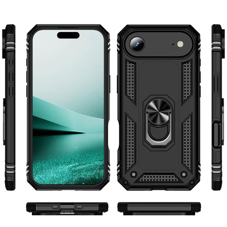 Härte getestete, stoßdämpfende Handyhülle für iPhone 17 Air in Schwarz