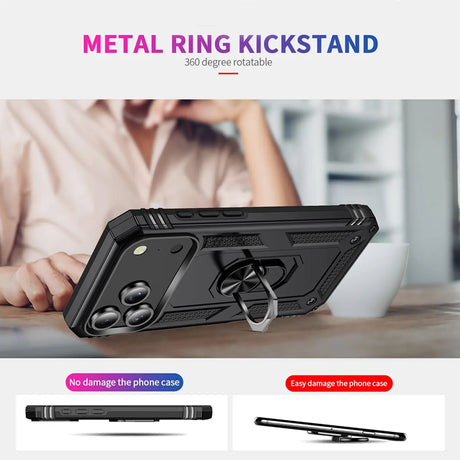 Härte getestete, stoßdämpfende Handyhülle für iPhone 17 Pro Max in Schwarz