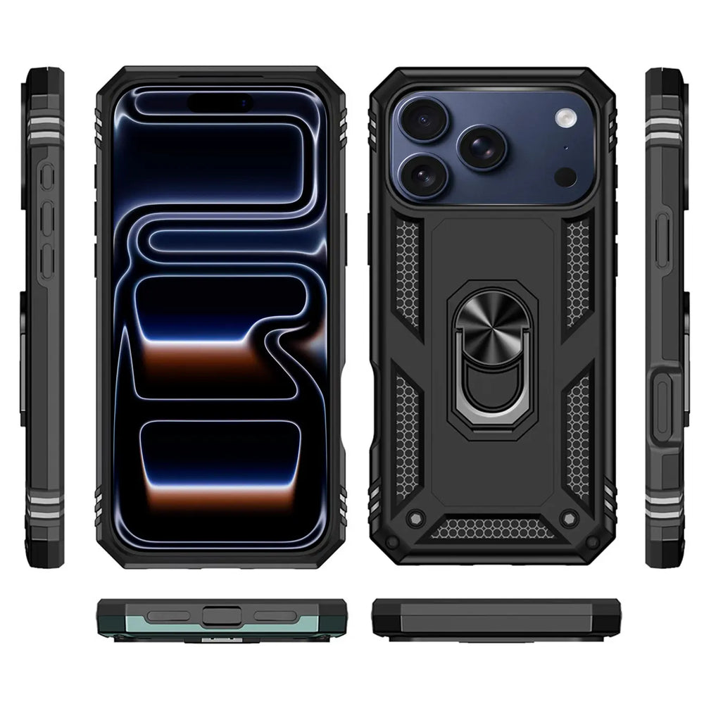 Härte getestete, stoßdämpfende Handyhülle für iPhone 17 Pro in Schwarz