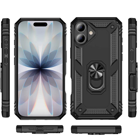 Härte getestete, stoßdämpfende Handyhülle für iPhone 17 in Schwarz