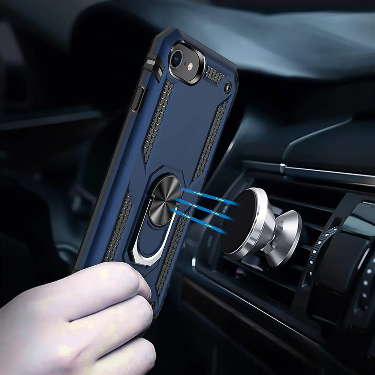 Härte getestete, stoßdämpfende Handyhülle für iPhone 7 / 8 / SE 2 / SE 3 in Blau