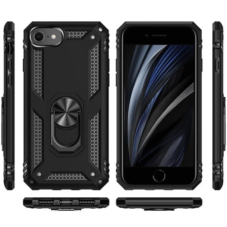 Härte getestete, stoßdämpfende Handyhülle für iPhone 7 / 8 / SE 2 / SE 3 in Schwarz