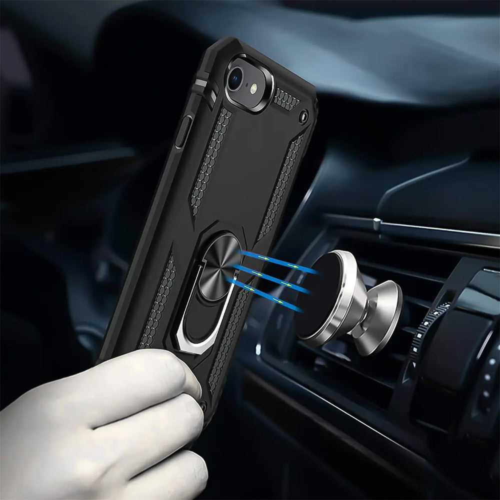 Härte getestete, stoßdämpfende Handyhülle für iPhone 7 / 8 / SE 2 / SE 3 in Schwarz