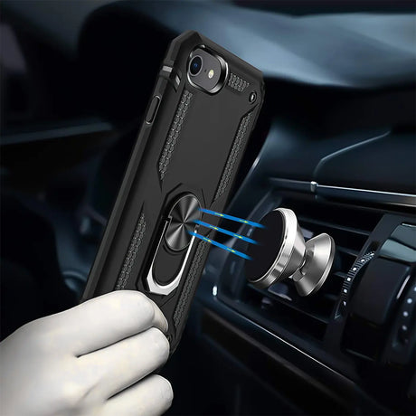 Härte getestete, stoßdämpfende Handyhülle für iPhone 7 / 8 / SE 2 / SE 3 in Schwarz