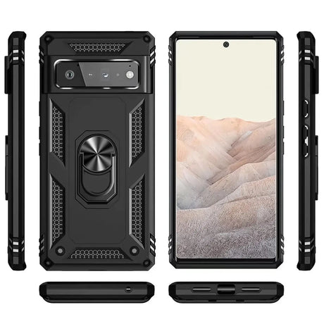 Härte getestete, stoßdämpfende Handyhülle für Google Pixel 6 Pro in Schwarz