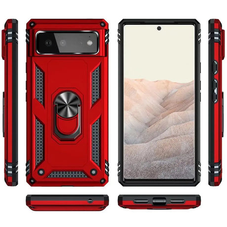 Härte getestete, stoßdämpfende Handyhülle für Google Pixel 6 in Rot