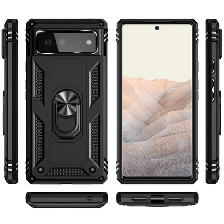 Härte getestete, stoßdämpfende Handyhülle für Google Pixel 6 in Schwarz