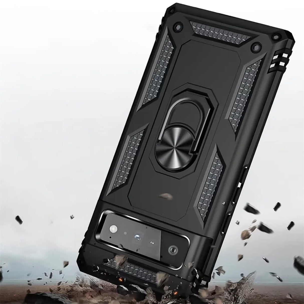 Härte getestete, stoßdämpfende Handyhülle für Google Pixel 6 in Schwarz