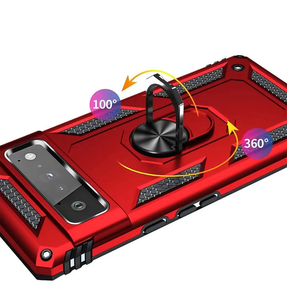 Härte getestete, stoßdämpfende Handyhülle für Google Pixel 6a in Rot