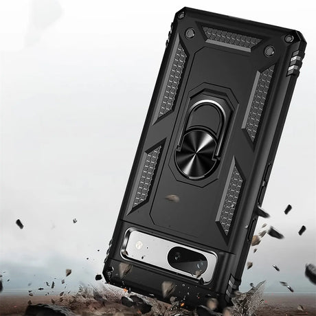 Härte getestete, stoßdämpfende Handyhülle für Google Pixel 6a in Schwarz