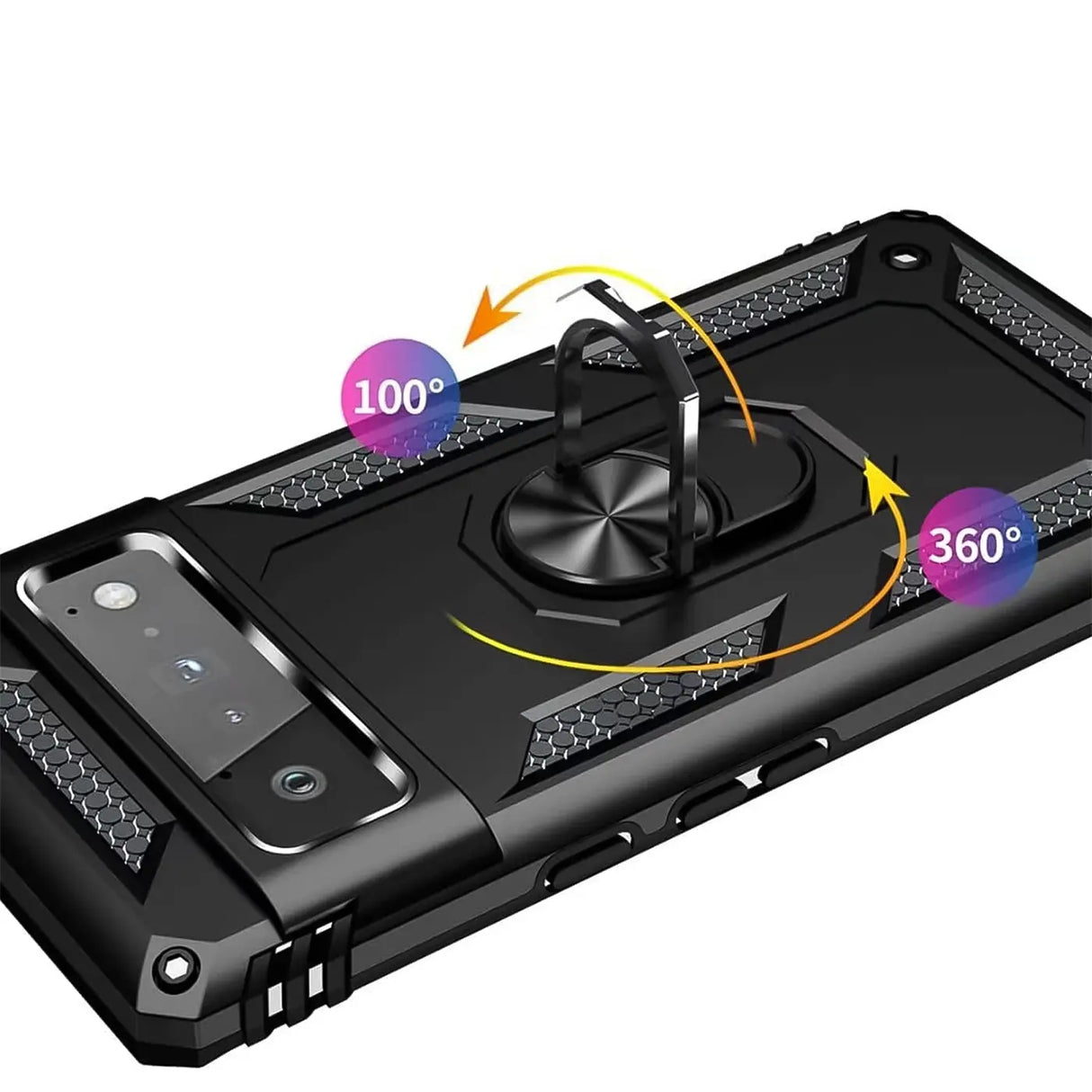 Härte getestete, stoßdämpfende Handyhülle für Google Pixel 7a in Schwarz