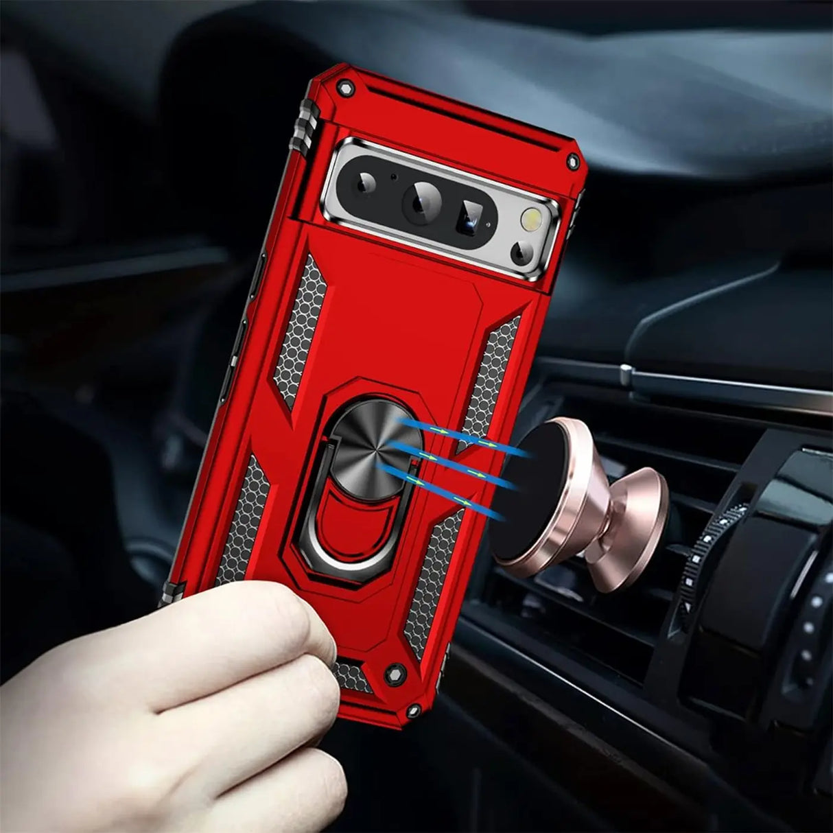 Härte getestete, stoßdämpfende Handyhülle für Google Pixel 8 Pro in Rot