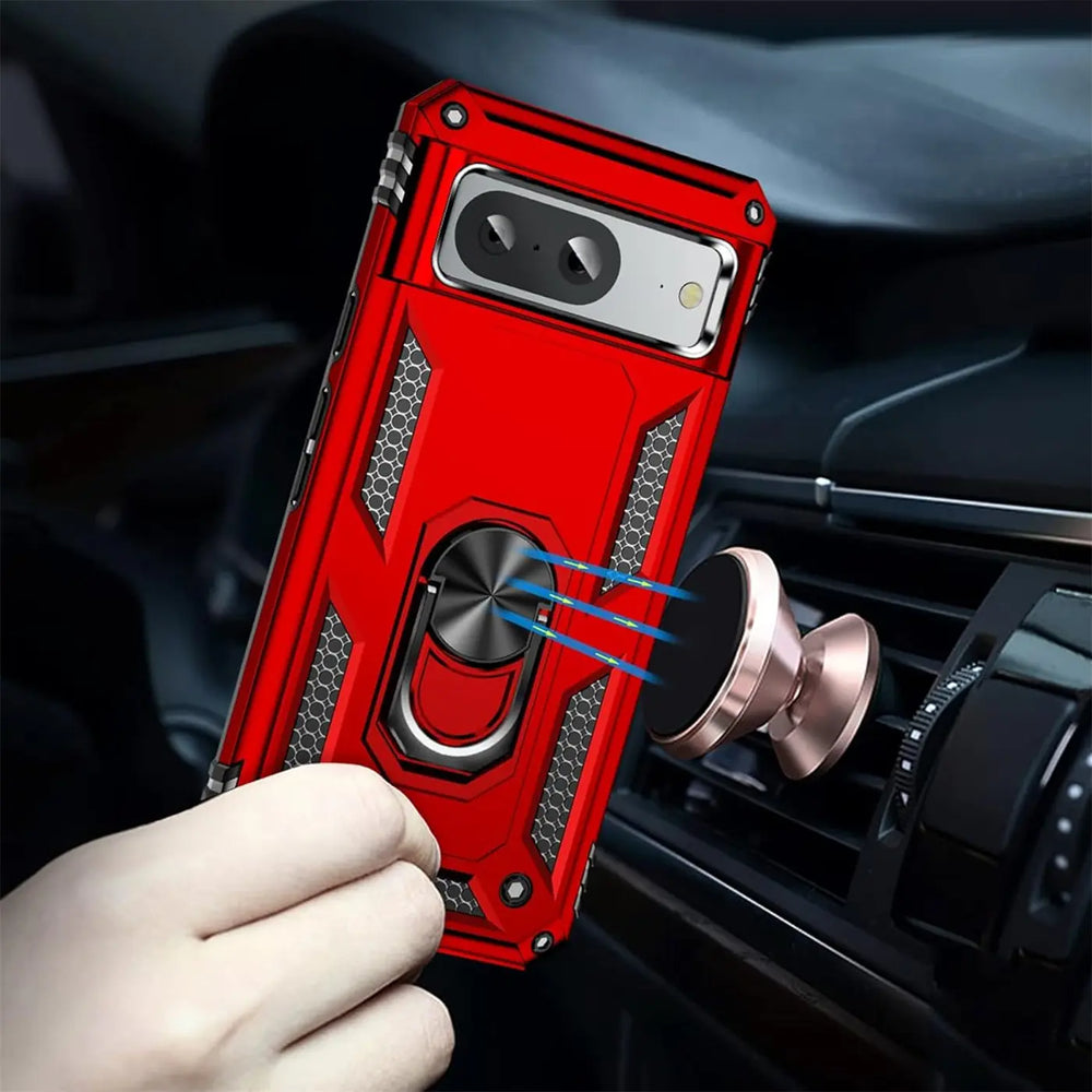 Härte getestete, stoßdämpfende Handyhülle für Google Pixel 8 in Rot