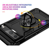 Härte getestete, stoßdämpfende Handyhülle für Google Pixel 8a in Schwarz