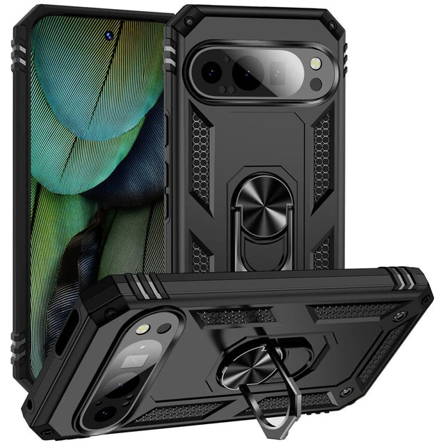 Härte getestete, stoßdämpfende Handyhülle für Google Pixel 9 Pro XL in Schwarz