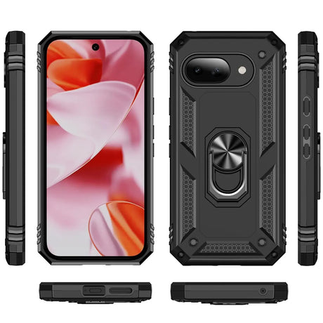 Härte getestete, stoßdämpfende Handyhülle für Google Pixel 9a in Schwarz