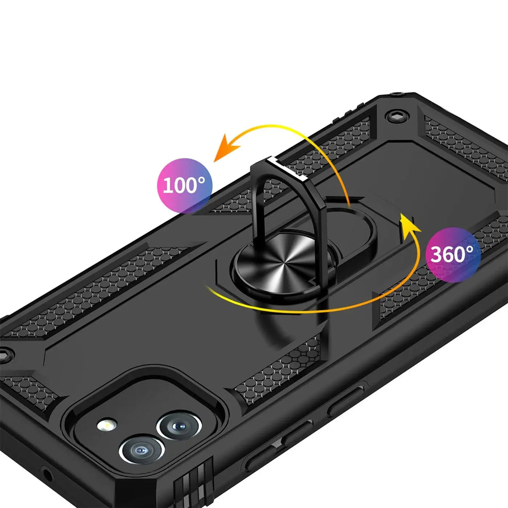 Härte getestete, stoßdämpfende Handyhülle für Samsung Galaxy A03 in Schwarz